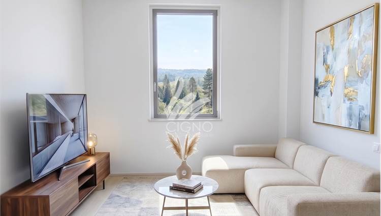 RENDER SOGGIORNO VISTA FINESTRA REALE 